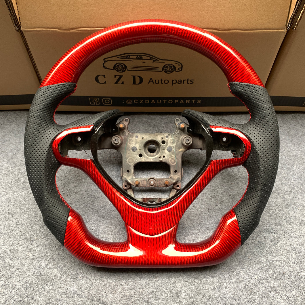 czd auto parts carbon fiber steering wheel for Acura TSX 2009-2014 with gloss red carbon fiber