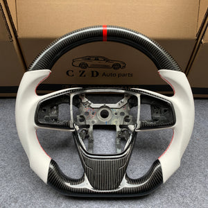 czd auto parts carbon fiber steering wheel for Honda MK10 2016-2021 with red stitching