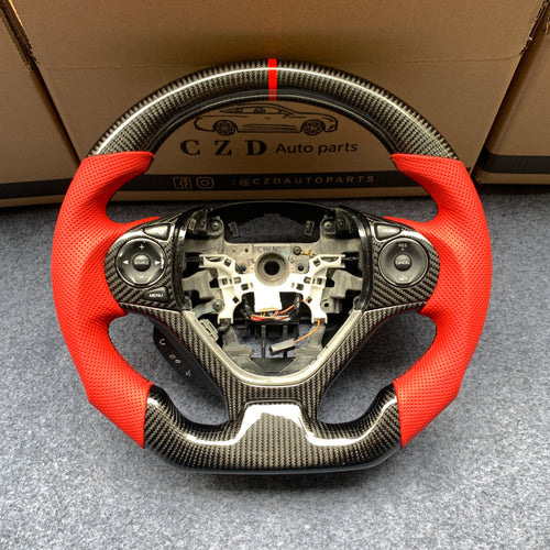 czd auto parts carbon fiber steering wheel for Honda 9th gen Civic/SI 2012-2015 with black stiching
