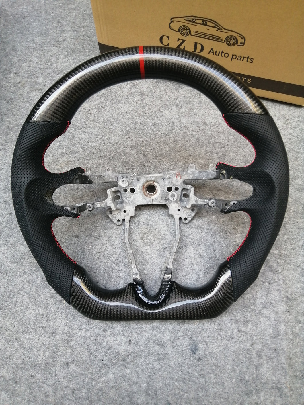 czd auto parts carbon fiber steering wheel for Honda City 2009-2013 with gloss carbon fiber