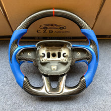 Load image into Gallery viewer, CZD auto parts for Dodge Durango 2018-2021 carbon fiber steering wheel with blue perforated leather side