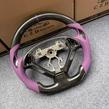 Load image into Gallery viewer, CZD auto parts for Infiniti QX50 2014-2018 carbon fiber steering wheel with purple perforated leather side