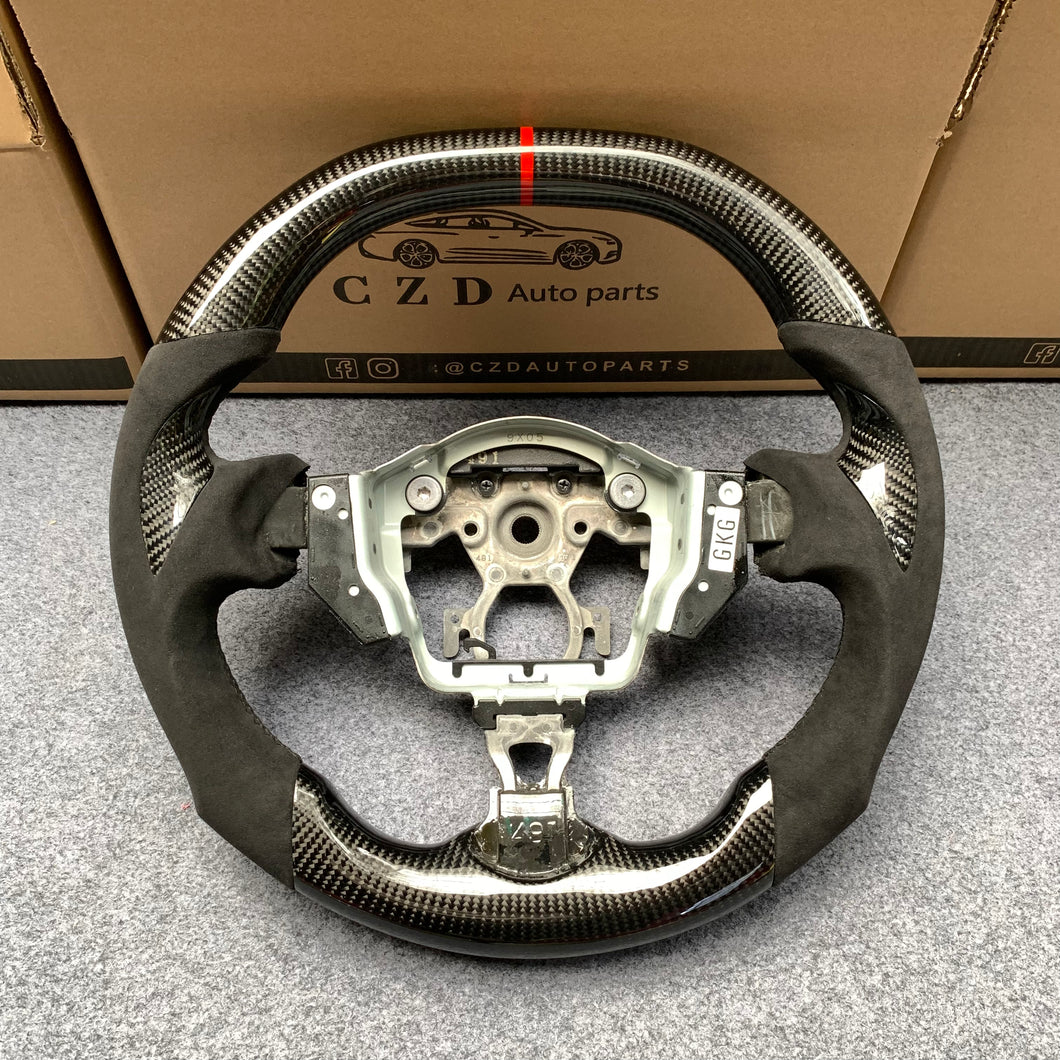 CZD autoparts for  Nissan 7th gen Maxima 2009-2014 carbon fiber steering wheel with alcamtara leather side