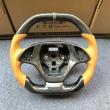 Load image into Gallery viewer, CZD auto parts for Chevrolet Corvette C7 2014-2019 carbon fiber steering wheel with orange perforated leather side