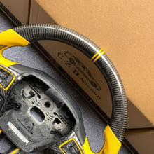 Load image into Gallery viewer, CZD auto parts for Ford Focus RS ST 2015-2018 carbon fiber steering wheel with yellow perforated leather side