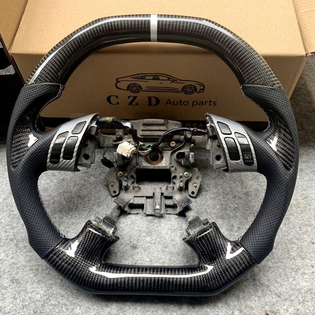CZD autoparts for Honda Accord UC1 UC3 CM5 CM6 carbon fiber steering wheel with gloss black carbon fiber thumb grips