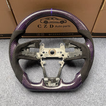 Load image into Gallery viewer, CZD auto parts for Honda Clarity 2018-2021 carbon fiber steering wheel with gloss purple carbon fiber &amp; alcantara leather side