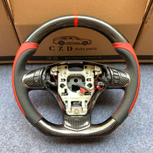 Load image into Gallery viewer, CZD auto parts carbon fiber steering wheel for Chevrolet Corvette C6 Z06 C6 2005-2013 with red stripe and stitching