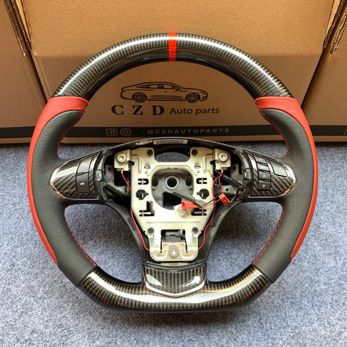 CZD auto parts carbon fiber steering wheel for Chevrolet Corvette C6 Z06 C6 2005-2013 with grey and red leather