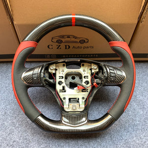 CZD auto parts carbon fiber steering wheel for Chevrolet Corvette C6 Z06 C6 2005-2013 with grey and red leather