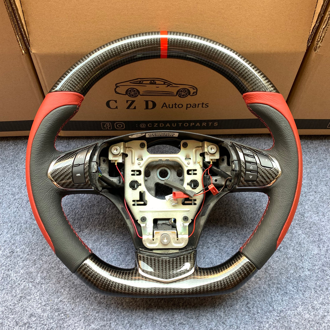 CZD auto parts carbon fiber steering wheel for Chevrolet Corvette C6 Z06 C6 2005-2013 with grey and red leather