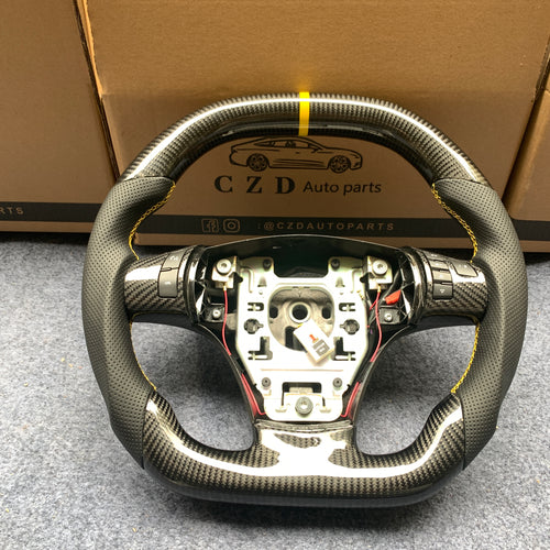 CZD auto parts carbon fiber steering wheel for Chevrolet Corvette C6 Z06 C6 2005-2013 with yellow stripe