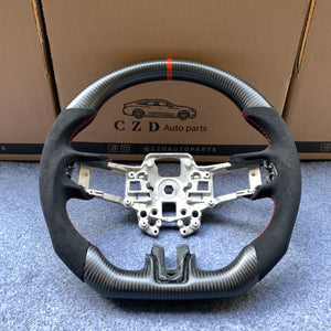 czd auto parts carbon fiber steering wheel for Ford Mustang/Ford SHELBY GT350 with alcantara and red stitching