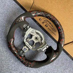 czd auto parts carbon fiber steering wheel for nissan 370z with red stitch