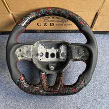 Load image into Gallery viewer, CZD auto parts for Dodge Charger 2015-2021 2015-2021 carbon fiber steering wheel with red flakes forged carbon fiber