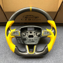 Load image into Gallery viewer, CZD auto parts for Ford EcoSport 2017-2021 carbon fiber steering wheel with yellow perforated leather side