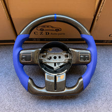 Load image into Gallery viewer, CZD auto parts for Jeep Wrangler 2011-2017 carbon fiber steering wheel with blue perforated leather side