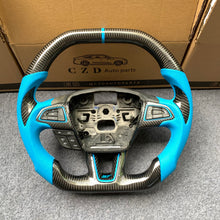 Load image into Gallery viewer, CZD auto parts for Ford Focus RS ST 2015-2018 carbon fiber steering wheel with blue perforated leather side
