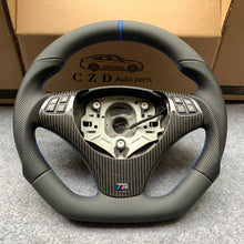 Load image into Gallery viewer, CZD auto parts for BMW M3 E90 E92 E93 2008-2013 carbon fiber steering wheel with smooth leather top &amp; bottom