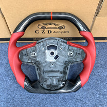 Load image into Gallery viewer, CZD auto parts for TOYOTA SUPRA A90 A91 MK5 2020-2021 carbon fiber steering wheel with red smooth leather side