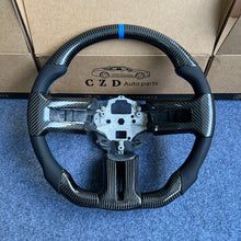 Load image into Gallery viewer, CZD autoparts for Ford Mustang 2009-2014 carbon fiber steering wheel with black perforated leather side