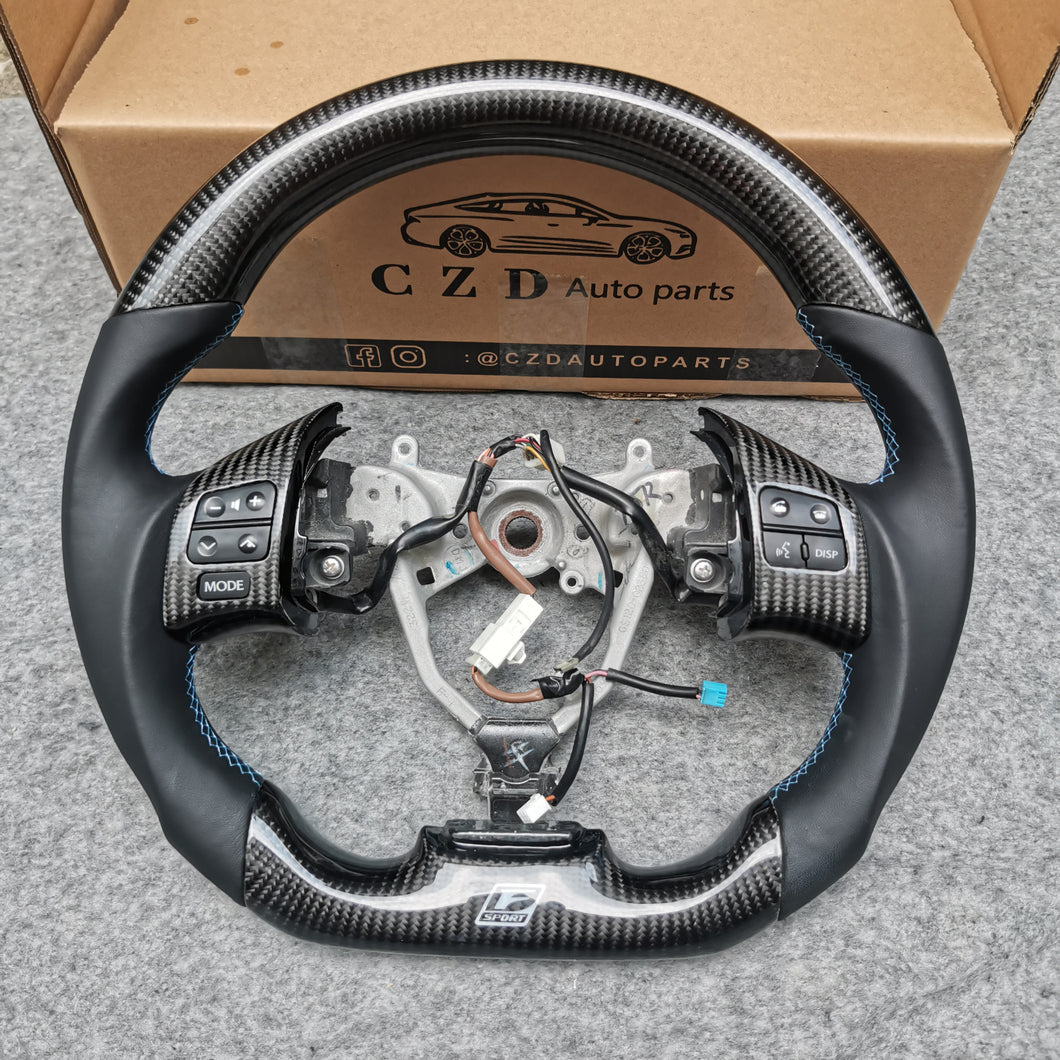 CZD auto parts carbon fiber steering wheel for Lexus IS250 /300 /350 2006-2013 with black smooth leather