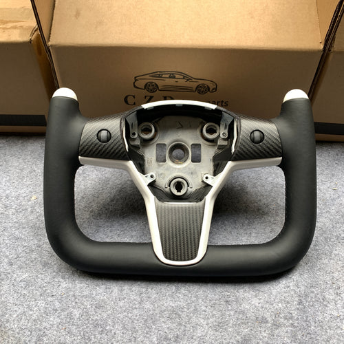 Tesla Model 3 2017/2018/2019/2020 carbon fiber steering wheel from CZD with yoke