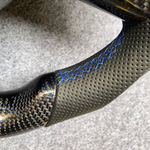 Load image into Gallery viewer, CZD Tesla Model 3 2017/2018/2019/2020 carbon fiber steering wheel with blue wire