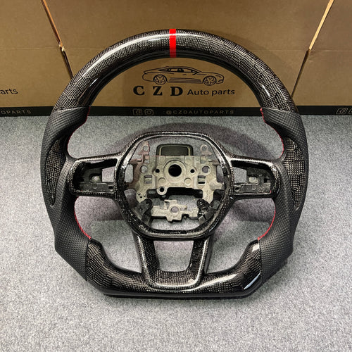 czd auto parts carbon fiber steering wheel for Honda 11th gen Civic XI 2021-2022 with black perforated leather