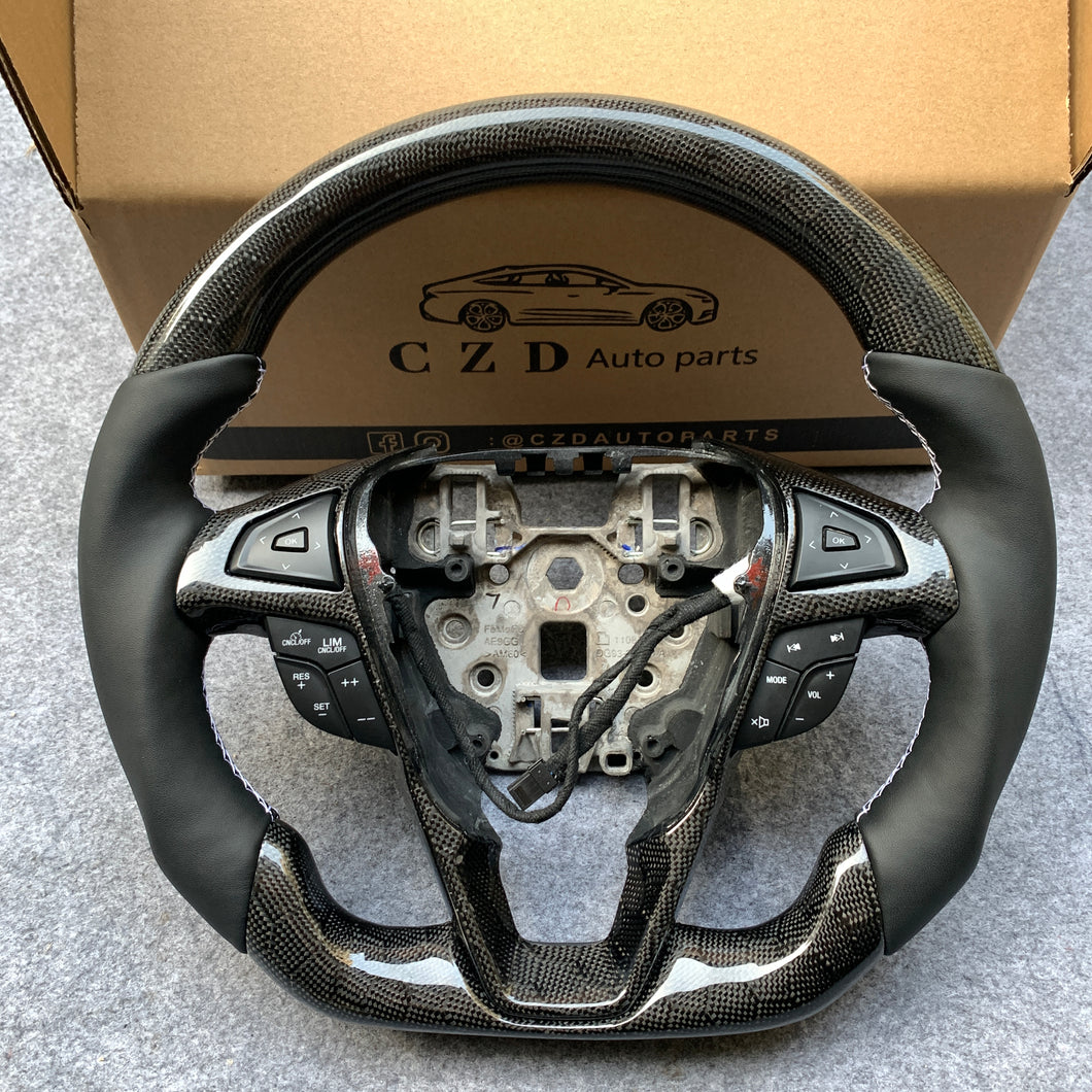czd auto parts carbon fiber steering wheel for Ford Edge SE ST AWD 2015-2020 with honeycomb carbon fiber