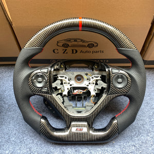 czd auto parts carbon fiber steering wheel for Honda 9th gen Civic/SI 2012-2015 with red stripe