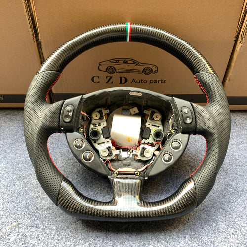 CZD auto parts carbon fiber steering wheel for Maserati Quattroporte 2005-2020 with Italy stripe