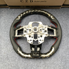 Load image into Gallery viewer, CZD Autoparts For Ford Mustang 2015-2017 carbon fiber steering wheel gloss forged carbon fiber with golden flakes trim
