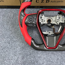 Load image into Gallery viewer, CZD auto parts for Toyota Avalon 2018-2022 carbon fiber steering wheel with red leather