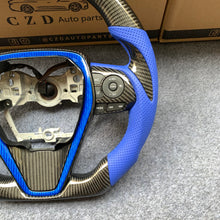 Load image into Gallery viewer, Toyota 8th gen Camry se xse le xle 2018-2022 carbon fiber steering wheel with blue perfortaed leather from czd auto parts