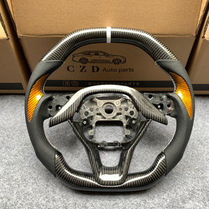 czd auto parts carbon fiber steering wheel for Honda 10th gen Accord EXL EX LX/Insight with white stripe