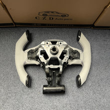 Load image into Gallery viewer, czd auto parts carbon fiber steering wheel for Infiniti Q60 with white perforated leather