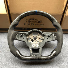 Load image into Gallery viewer, CZD auto parts for Volkswagen Golf 7 GTI Golf R MK7 VW Polo GTI Scirocco 2015 2016 carbon fiber steering wheel with forged carbon fiber &amp; blue stitching
