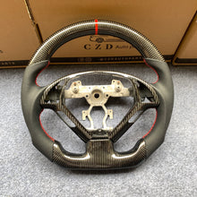 Load image into Gallery viewer, czd auto parts carbon fiber steering wheel for Infiniti G37 with red stitch