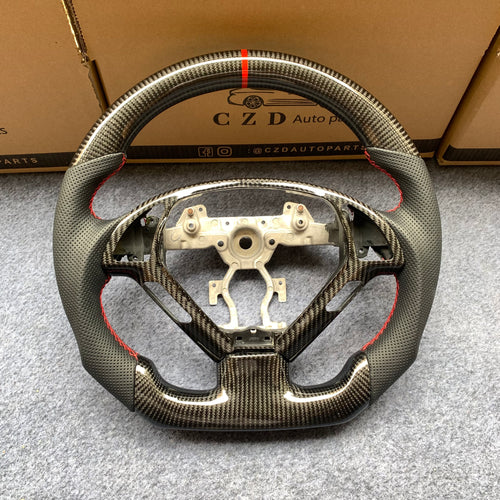 czd auto parts carbon fiber steering wheel for Infiniti G37 with red stitch