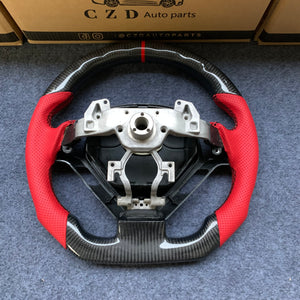 CZD auto parts for Infiniti EX35/ EX37/ G25/ G35/ G37/ G37X/ Q40/ Q60/ QX50 2007-2018 carbon fiber steering wheel with red stripe line