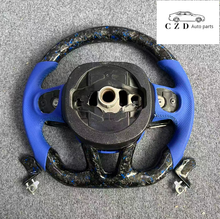 Load image into Gallery viewer, CZD auto parts for Dodge Charger 2015-2021 carbon fiber steering wheel with forged carbon blue flakes