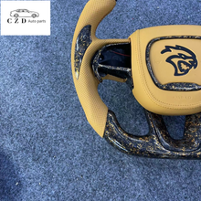 Load image into Gallery viewer, CZD auto parts for Dodge Charger 2015-2021 carbon fiber steering wheel with forged carbon golden flakes