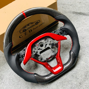 czd auto parts carbon fiber steering wheel for Honda 10th gen Accord EXL EX LX/Insight with red stripe