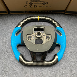 CZD auto parts For Ford Focus MK3 RS/ST /EcoSport/Escape/Kuga/C-MAX 2015-2020 Carbon Fiber Steering Wheel With yellow stitching and yellow stripe line
