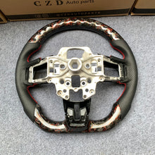 Load image into Gallery viewer, CZD auto parts for Ford Mustang 2015-2017 carbon fiber steering wheel with forged red flakes