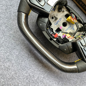 CZD auto parts carbon fiber steering wheel for Chevrolet Corvette C8 with yellow stitching