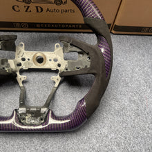 Load image into Gallery viewer, czd auto parts for Honda 10th gen Civic SI 2016-2021 carbon fiber steering wheel with gloss purple carbon fiber &amp; alcantara leather side