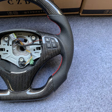Load image into Gallery viewer, CZD autoparts for BMW M3 E90 E92 E93 2008-2013 carbon fiber steering wheel with gloss black carbon fiber