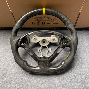 czd auto parts carbon fiber steering wheel for Infiniti G37 with yellow stripe